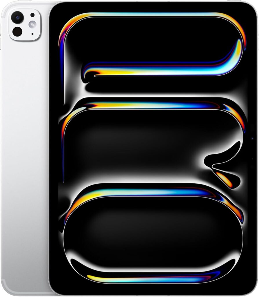 Apple iPad Pro 11-Inch (M4): Built for Apple Intelligence, Ultra Retina XDR Display, 512GB, 12MP Front/Back Camera, LiDAR Scanner, Wi-Fi 6E + 5G Cellular, Face ID, All-Day Battery Life — Silver