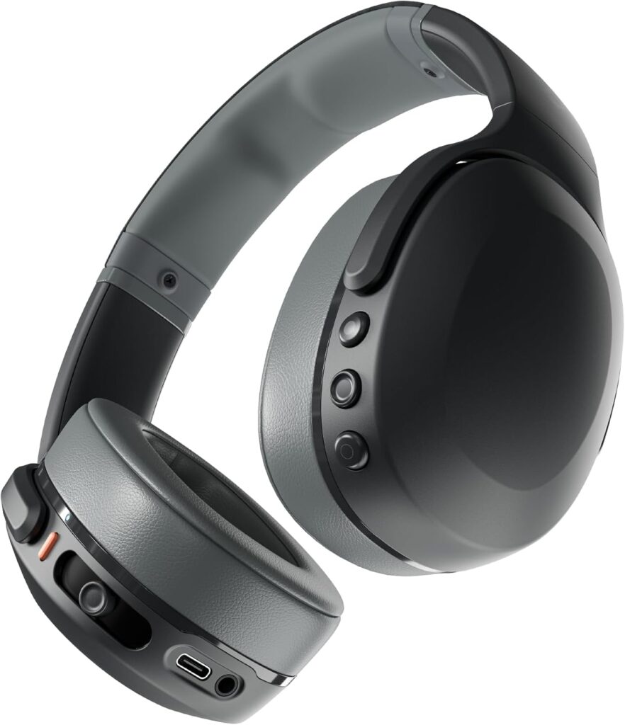 Skullcandy Crusher Evo Wireless Bluetooth Headphones with Multi-Sensory Bass, Noise Isolating Over-Ear Fit, Up to 40 Hours Battery, Microphone for iPhone Android - Asphalt